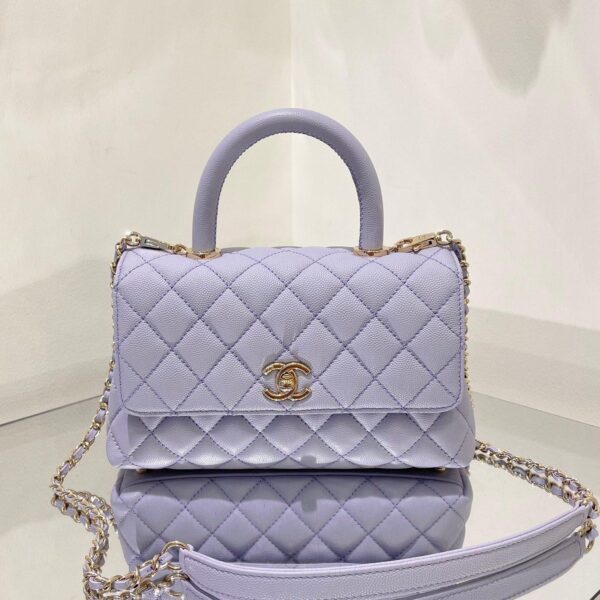 Chanel 2.55 Caviar Medium Classic Double Flap Bag Purple