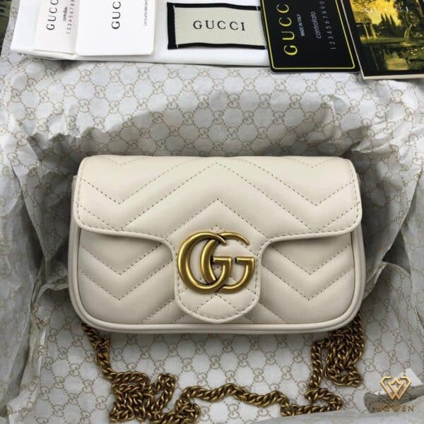 Gucci GG Marmont Flap Bag White
