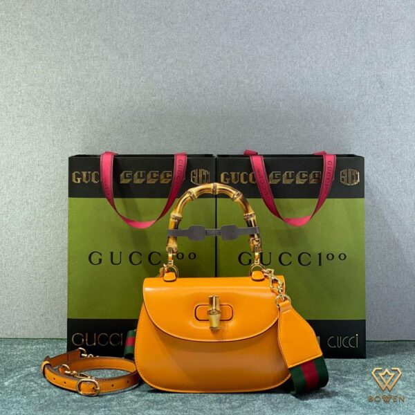 GUCCI BAMBOO 1947 MINI TOP HANDLE BAG Yellow