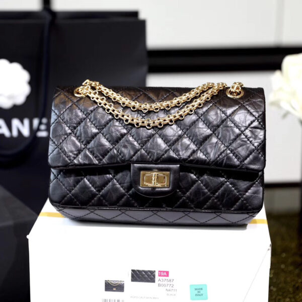 Chanel 2.55 Reissue Black Calfskin Gold